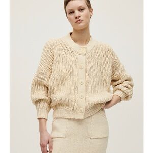 Babaa Cream Button-Up Cardigan